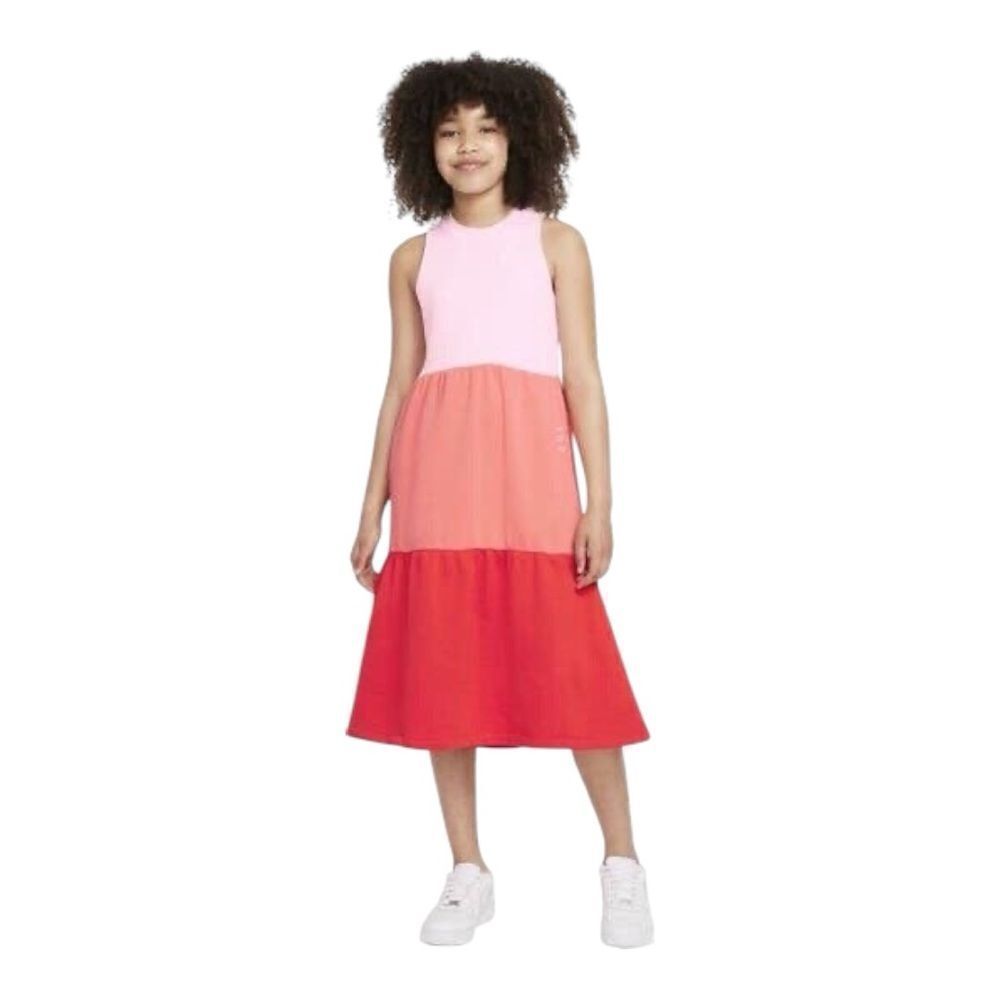 Nike Dress Sportswear Kids' Just Do It French Terry Pink Salmon Red Size Large
